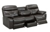 LEATHER Glider sofa with console